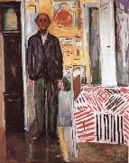 Edvard Munch The Figure Between clock and bed oil painting on canvas